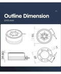 Outline dimensions of Multidimensional Load Cell 3-Axis Force Sensor with Six-Channel Output for real torque measurement.