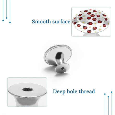 Rock Solid Set Of 2 Round Cabinet Knobs 1.1 Inch, Built Tough Stainless Steel Drawer Handles With Screws, smooth surface and deep hole thread details.