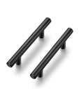 Matte Black Cabinet Handles And Round Drawer Pulls Featuring A Slick Finish For A Game Changing Kitchen Refresh Includes Twenty Five Heavy Duty Picks For No Hassle Installation On All Drawers Today, showing two sleek handles.