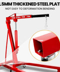 Heavy Duty Hydraulic Engine Hoist Cherry Picker Beast Mode Workhorse with 2.5mm thick steel plate for strength and durability.