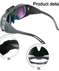 Heavy Duty Wrap Around Safety Glasses For Welding And Grinding With Impact Resistant Polycarbonate Lenses showing adjustable legs and grip pads.