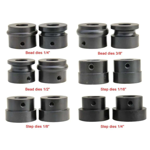 Set of 12 metal bead and step dies for Deep Throat Sheet Metal Bead Roller With 18 Inch Throat And 6 Die Set For 18 Gauge Capacity Rotary
