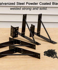 No Sag Corner Brace Kit For Shed Doors, Driveway Gates, Corral Gates, And Wood Windows, Heavy Duty Galvanized Steel, Powder Coated Black, rust resistant.
