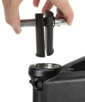 Beefy Universal Steering Neck Bearing Race Puller for 1-1/8 to 2-5/8 inch ID Races in use for motorcycle repairs