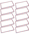 Retro Airmail Envelopes Pack For Invitations And Letters Easy To Use Air Mail Style Envelopes For Home School And Office Available In 5 10 Or 20 Pack With Classic Red White Blue Guide Lines