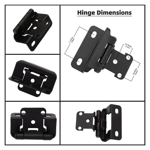 Hinge dimensions for Heavy Duty Concealed Cabinet Hinges Half Overlay Partial Wrap Arms For Kitchen Makeovers.