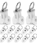 30 Pack Double Wheel Curtain Track Rollers With Rock Solid Alloy Plastic Pulleys designed for smooth operation in home curtains.