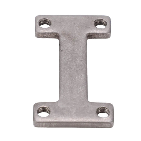 Rock Solid Stainless Steel I Shape Screw Plate Built For Heavy Duty Robotics Projects And Custom Brackets With Genuine Rust Proof Clamping Fasteners And No Fuss M4 Mounting Alignment, front view.