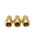 Three brass compression union fittings, 1/2 in tube OD to 1/2 in female NPT