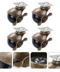 Slick Vintage Brass Plate Casters 2 Inch Heavy Duty Swivel Rollers With Hella Smooth Ball Bearings For Ridin Office Furniture And Mobile Cabinet Setups Now, Set of four.