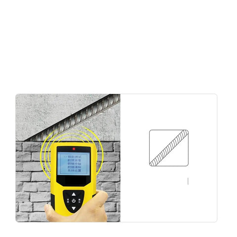 Straight Up Solid Wall Scanner And Rebar Detector For Accurate Concrete Cover Thickness Measurement with display showing detection.