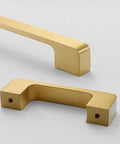 High End Gold Plated Solid Brass Cabinet Pulls 220mm Double Hole Drawer Handles For Living Rooms And Dressers Heavy Duty Modern Furniture Hardware That Really Slaps in a close-up view.