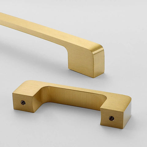 High End Gold Plated Solid Brass Cabinet Pulls 220mm Double Hole Drawer Handles For Living Rooms And Dressers Heavy Duty Modern Furniture Hardware That Really Slaps in a close-up view.