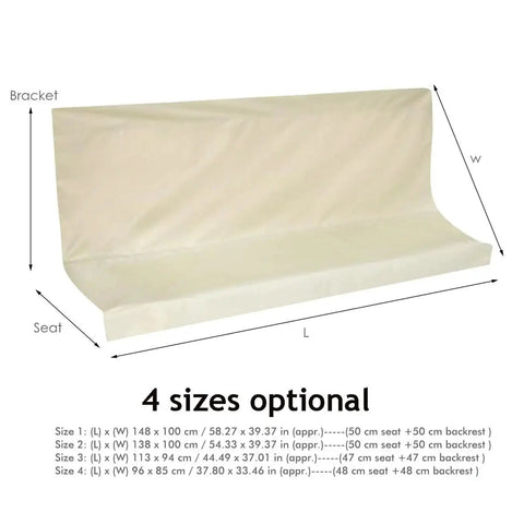 Beige 2/3 Seater Patio Porch Swing Seat Cover Heavy Duty 900D Oxford Waterproof Fabric Cushions Replacement in 4 sizes