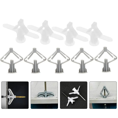 400 Piece Heavy Duty Drywall Anchors Assortment Kit With Butterfly Shaped Nylon And ABS Expansion Anchors For Gypsum Board