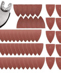 Finger Sanding Sheets Kit For Oscillating Multitools with disc and triangle sanding pads displayed on white background
