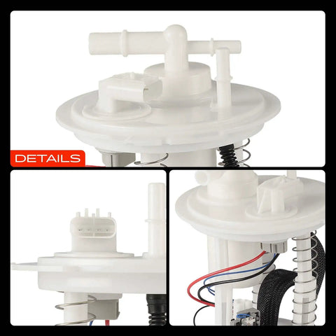 Heavy Duty Electric Fuel Pump Assembly For Chrysler Sebring Dodge Stratus 2003 2006 2.4L 2.7L Motor showing detailed top view with connections.