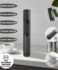 Handheld Milk Frother With Cover, 15 Second Silent Drink Mixer, Travel Ready Battery Powered Stainless Steel Whisk For Coffee