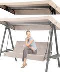 Replacement Canopy For Outdoor Swing Seat 2 To 3 Seater Patio Chair Waterproof All Weather Sun Shield Top Cover on swing