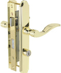 Serenade Mortise Keyed Lever Lock Set With Deadbolt For Screen And Storm Doors Polished Brass Non Handed Fits Out Swing Metal And Wood Doors One And One Eighth To Two Inches Thick With Two Keys