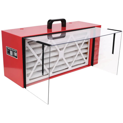 Big Air Small Footprint Portable Tabletop Dust Collector With 725 Cfm Crossflow Fans, detailed view of filter and housing.