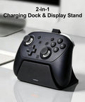 Switch 2 Pro Controller Charging Dock Station for fast, safe USB-C charging on desk, with durable ABS base and display stand.