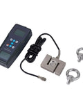 Digital Force Gauge Push Pull Meter With External Load Cell Sensor 1000 kgf Capacity, 9800 N, 2200 Lbf, Peak and Track Modes, 0.01 kgf Resolution, 0.2 Percent Accuracy, N Kg Lb Units, Built For Pros And Daily Use, with load cell and eye bolts