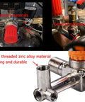 Real Badass Heavy Duty Dual Outlet Air Compressor Manifold NPT Zinc Alloy Splitter Valve with durable design and threaded fittings.