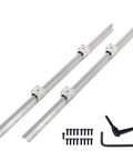Heavy Duty SBR16 Linear Rail And Bearing Blocks Kit featuring two 800 mm guide rails with bearing blocks and installation tools.