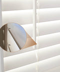 Twenty Heavy Duty Shutter Vane Repair Slider Connectors Made From Resilient Nylon Tilt Rod Replacement Parts For Plantation Blinds visible in white blinds close-up.