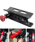 Badass Quick Release Roll Bar Fire Extinguisher Mount Holder Bracket Kit For Offroad Rigs And Jeep Trucks, shown with aluminum black bracket.