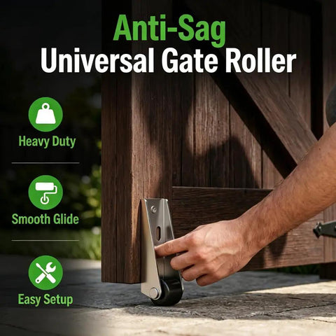Anti-Sag Universal Gate Roller with heavy duty design, easy setup, and smooth glide for efficient gate operation.