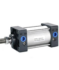 Heavy Duty Double Acting Pneumatic Air Cylinder Featuring Reinforced Tie Rod Build, compact design for garage use.