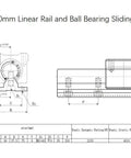 SBR40 40mm Linear Rail and Ball Bearing Sliding Block dimensions diagram for CNC applications.