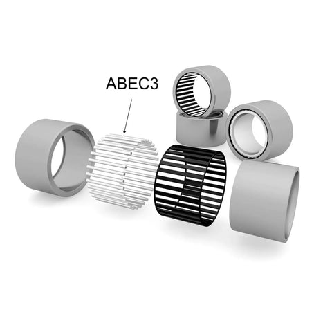 10 Pack Hk1816 One Way Needle Roller Clutch Bearing assembled, showing chrome steel construction and ABEC3 precision rating.