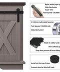 6FT Super Mini Barn Door Hardware Kit installation guide with I Shape hanger, carbon steel, and sliding components for double doors