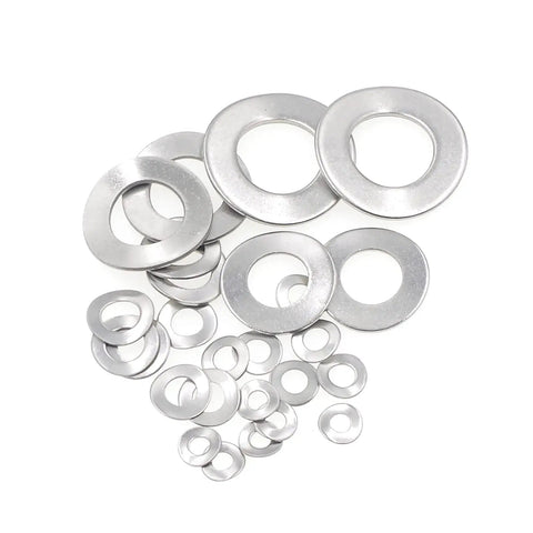 Premium Metric Wave Spring Washer Assortment Kit 304 Stainless Steel 385 Piece Set showing various washer sizes and shapes.
