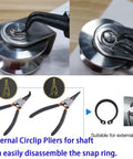 Rock Solid Badass Heavy Duty Groove Wheel Pulley Block with External Circlip Pliers for snap ring disassembly.