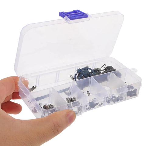 Pro Grade Sewing Machine Replacement Parts Kit With Metal Bobbin Case Spring And Needle Plate Screws For Industrial And Home Use Heavy Duty High Precision Assembly For Faster More Efficient Sewing, clear plastic organizer box with screws