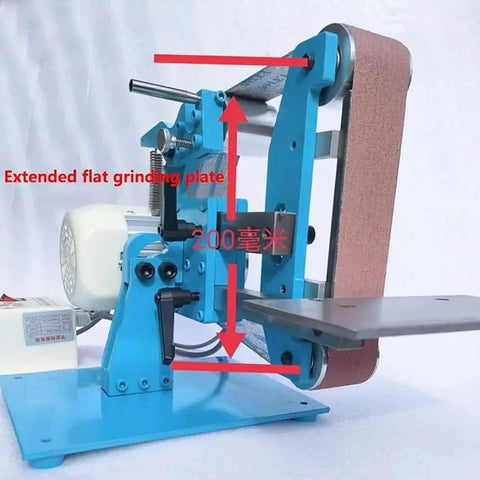 No Fuss Heavy Duty Electric Belt Sander Featuring 750 Watt Brushless Motor And 915 X 50 Millimeter Sanding Belt showing extended flat grinding plate.