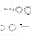 600 Pieces Stainless Steel Spring Lock Washers Kit M2 Assorted Heavy Duty Flat Gasket Lock Washers shown with details of design