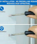 Heavy Duty Self Drilling Drywall Anchors And Screws Kit With 114 Pieces showing easy installation with a screwdriver on drywall.