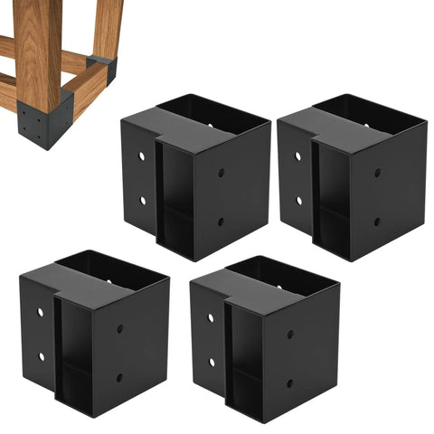 3 Way Corner Bracket Kit for Workbenches, Heavy Duty Steel Right Angle Brackets for 2x4 Wood, 8 Piece Set with Pre Drilled Holes and 64 Screws