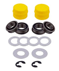 Front Wheel Bushing To Bearing Conversion Kit With Hardware And Hub Caps For John Deere Lawn Tractor and Mower Models, includes seals and washers.