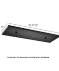 Five Pendant Light Linear Canopy Kit With Plug And Play Easy Install For Multi Pendant Lighting On Kitchen Island Includes One Outlet Box And Mounting Hardware Matte Black Finish dimensions view
