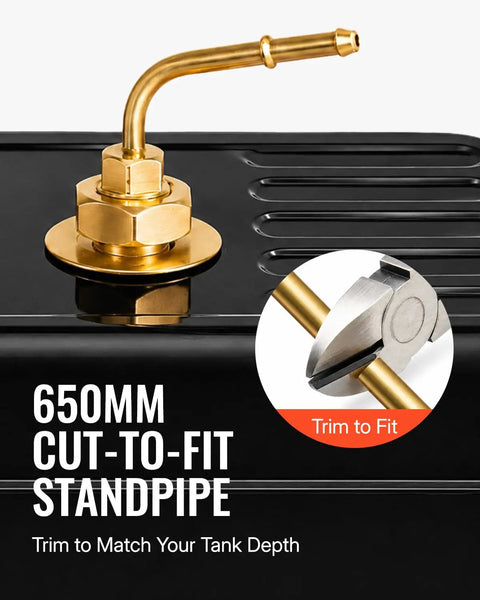 2 Pack Diesel Heater Fuel Tank Standpipe 650mm 35320A 1320399A Hella Durable Replacement showing cut-to-fit design for easy installation.