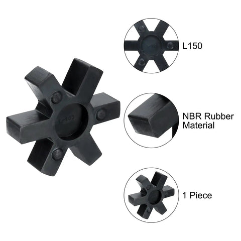 L150 Jaw Coupling Insert Flexible Solid NBR Rubber Center Piece For L Type Coupler Set One Point Two Inch Bore showing one piece design.
