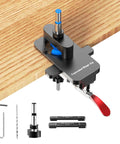 Concealed Hinge Jig With Quick Clamp, Includes 35mm And 26mm Drill Bits, Aluminum Cabinet Door Locator Tool With Depth Stop, Adjustable Jig