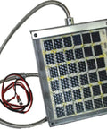 Badass Heavy Duty 12 Volt Solar Panel Battery Charger For Deer And Game Feeders, silicon panel with mounting conduit and wires.