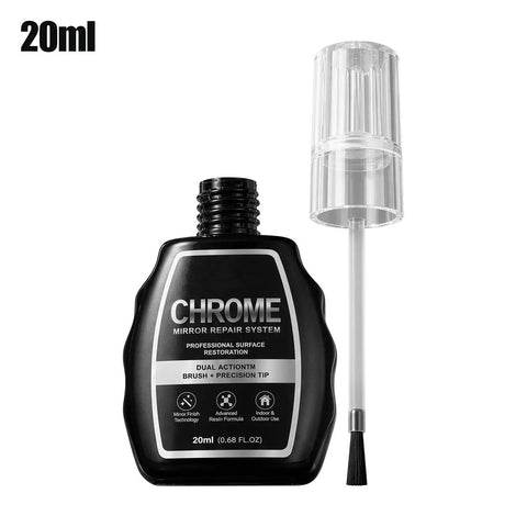 Heavy Duty Silver Rim Repair Paint For Wheels And Auto Hubs Fast Drying Scratch Coat, 20ml bottle with brush and precision tip.